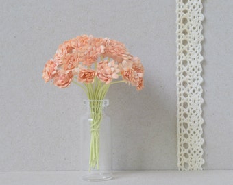 10 mm   /  20    peach  paper  flowers , gypsophila  paper  flowers