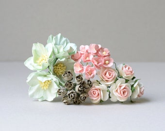 8-40   mm / 29   Mixed   Mulberry Paper  Flowers