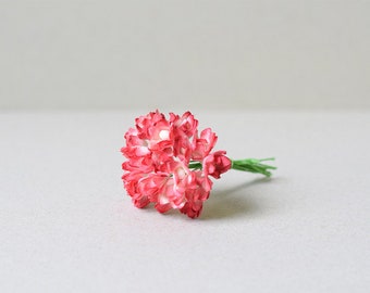 10 mm  /  30  Mixed White & Red    Paper Flowers , Gypsophila  Paper Flowers