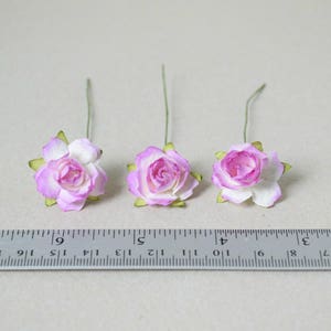 20 mm / 10 Purple Shade Colors of Mulberry Paper Roses image 3