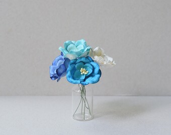 40  mm /  5  Mixed Colors of  Mulberry   Paper  Flowers