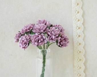 15 mm   /  10  purple paper  flowers , gypsophila  paper  flowers