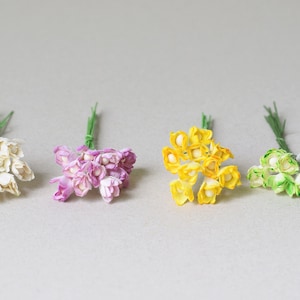 10 mm / 40 colori misti di fiori di carta, fiori di carta Gypsophila, fiori di carta gypsophila