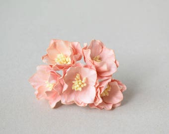 40  mm /  5  Peachy Orange Paper Lotus