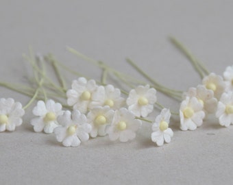10  mm 20  White  Mulberry Paper  Flower