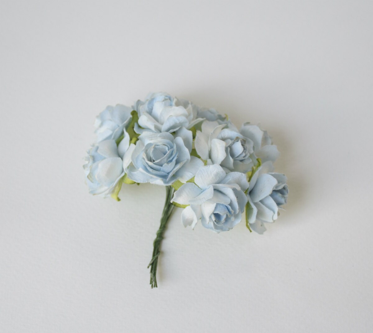 30 mm / 10 Blue Paper Roses For Crafts Scrapbooking Etsy