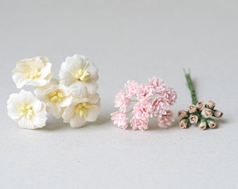 5-30 mm / 25   Mixed   Mulberry Paper  Flowers
