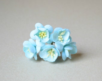 20 mm  /  5 Blue  Mulberry Paper  Sakura Flowers