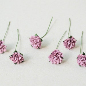 15 mm / 10 purple paper flowers , gypsophila paper flowers image 3