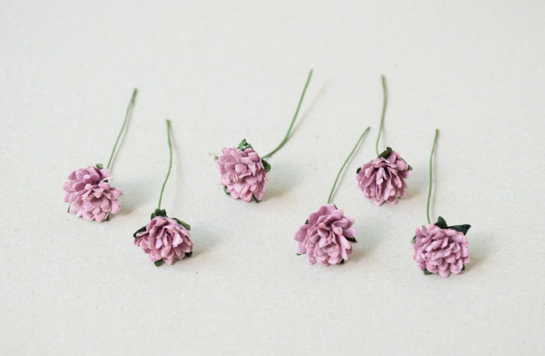 15 mm / 10 purple paper flowers , gypsophila paper flowers image 3