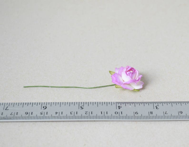 20 mm / 10 Purple Shade Colors of Mulberry Paper Roses image 4