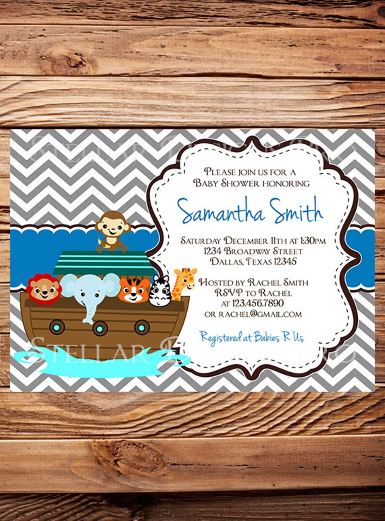 Noah's Ark Baby Shower Invitation Ark Baby Shower | Etsy