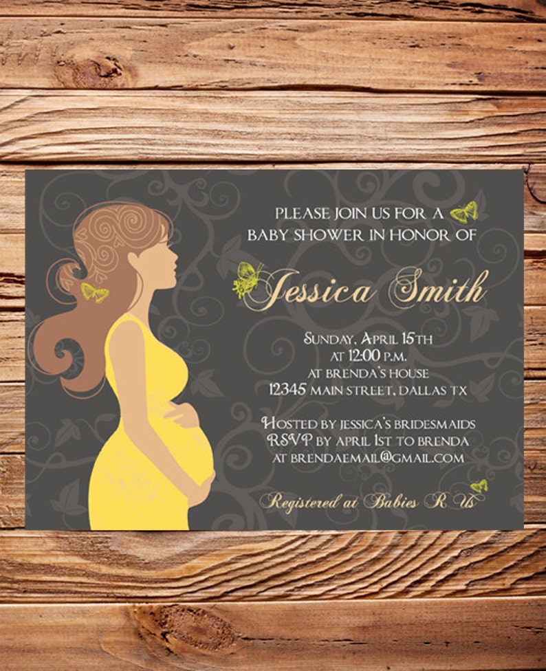 Baby Shower Invitation Pregnant woman baby shower invite Mom Etsy