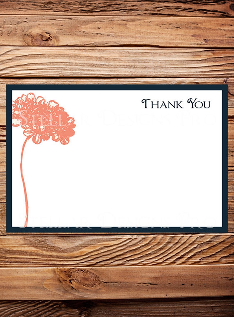 Navy Coral Navy Coral Hydrangea Thank You Note 4x6 1 PDF and 1 JPEG -A94 Hydrangea INSTANT Download