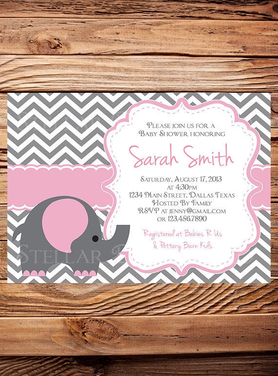 Elephant Baby Shower Invitation Baby Shower Elephant Invite Etsy