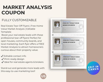 Marktanalytik Canvas Vorlage | Makler | Bearbeitbares Social Media Design | Digitaler Download