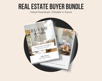 Grundpaket Käufer | Bearbeitbare Canva-Vorlagen | Einkaufsführer & Arbeitsbuch für Makler | Digitaler Download