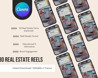 30 Instagram Vorlagen | Bearbeitbares Social Media Content Pack | Digitaler Download