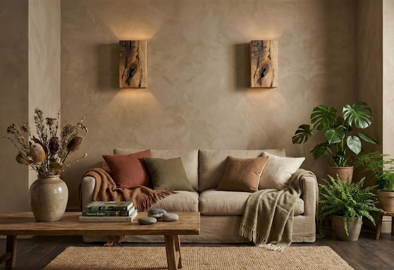 Reclaimed Wood Wall Sconce, Rustic Farmhouse Handmade Lamp