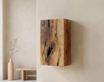 Reclaimed Wood Sconce, Plug in wall sconce, Wall sconce, Chandelier lighting, Old wooden wall lamp, Night light, Antique wooden lighting