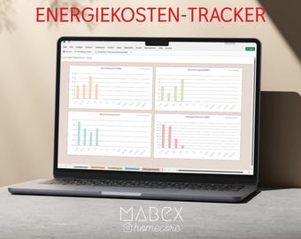 Energy Cost Tracker Excel | Electricity, Water, Heating Consumption & Savings | Household Cost Spreadsheet | Download (German)