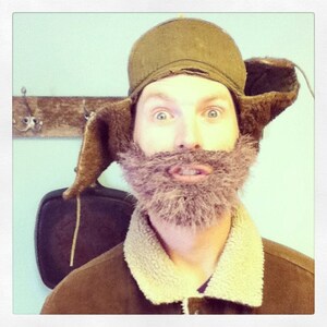 Fuzzy Beard In TAUPE Hand Crochet, Beard and Mustache Only - Use With Any Beanie, Stocking Stuffer, Fake Beard, Gift for Him, Men Soft Beard