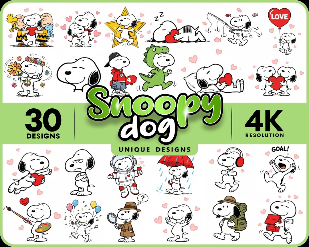 Snoopy Digital Vintage Snoopy Art Design Bundle | Snoopy Digital File | Snoopy Lover ...