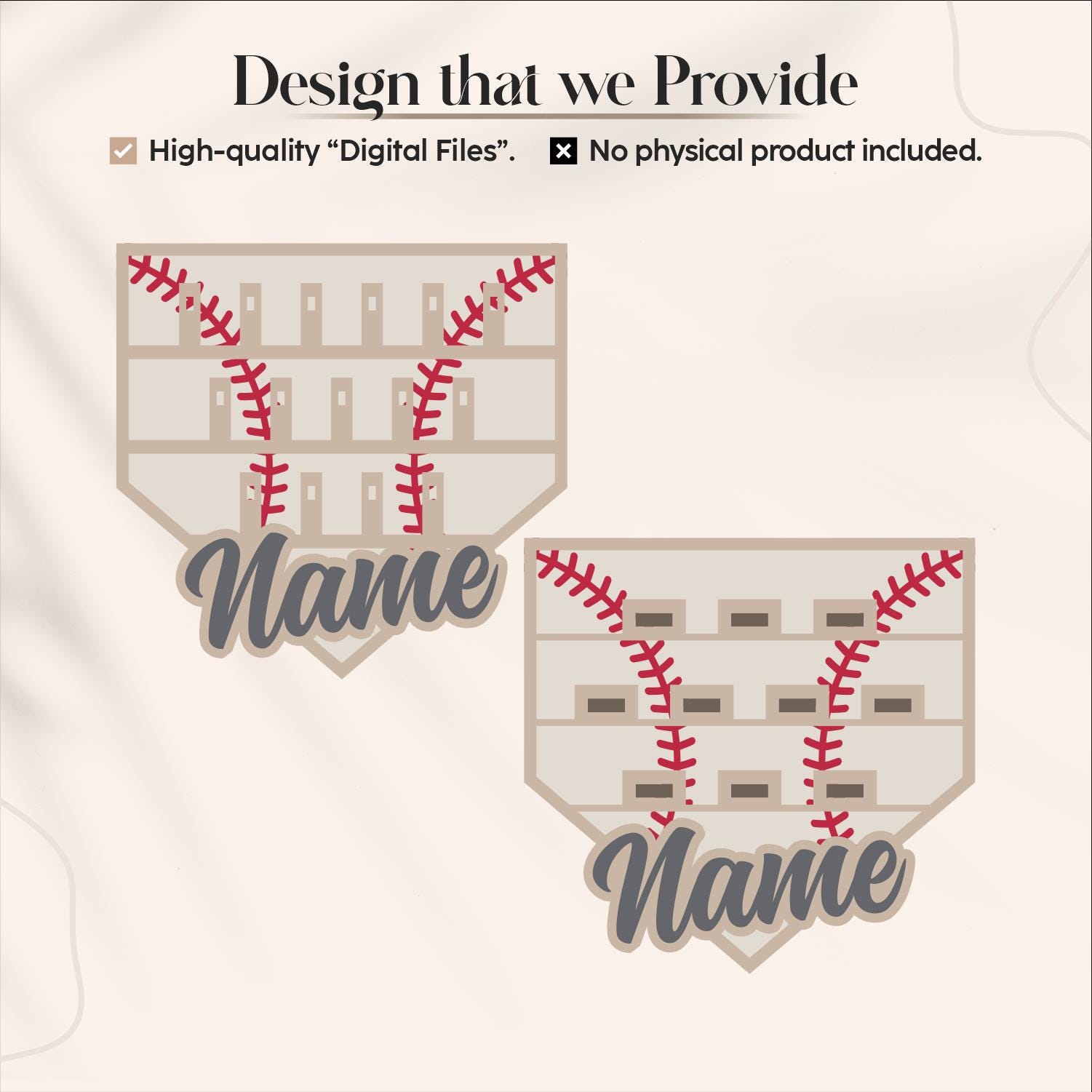 Baseball Name Sign SVG Laser Cut | Personalized Baseball Tag DXF ...