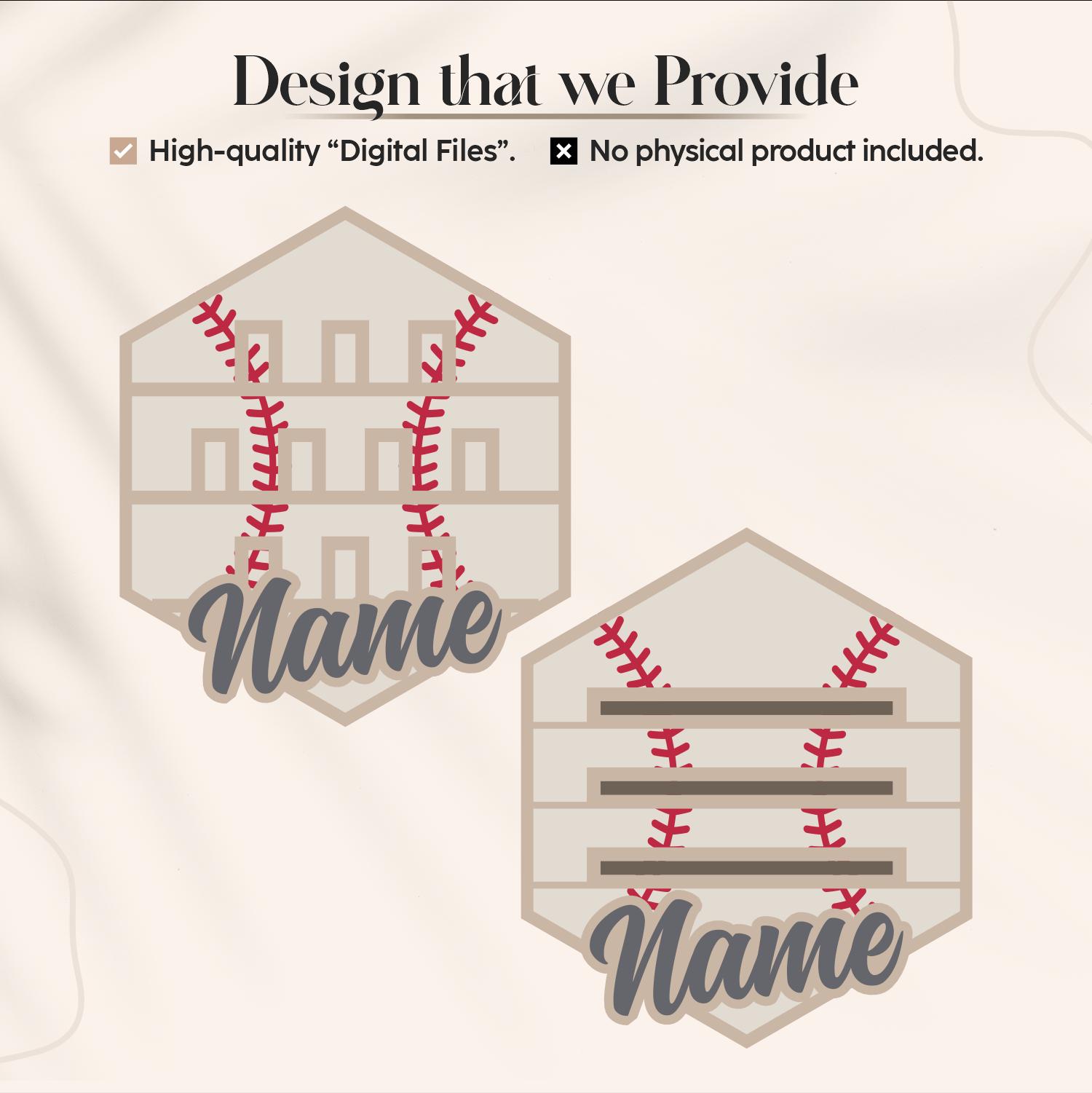 Baseball Name Sign SVG Laser Cut | Personalized Baseball Tag DXF ...