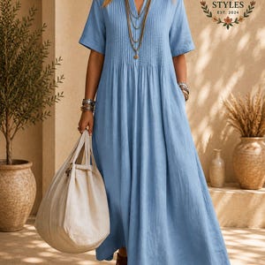 etsy womens linen dresses Linen Maxi Dress