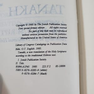 JPS TANAKH: A New Translation Of The Holy Scriptures Leather Black 1985 W/ Box image 9