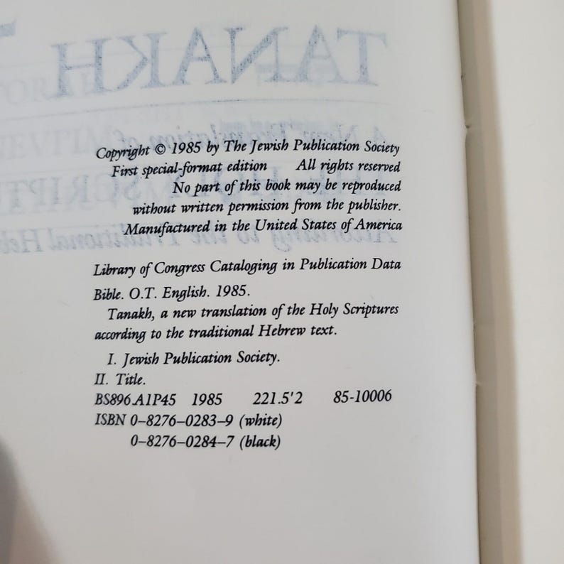 JPS TANAKH: A New Translation Of The Holy Scriptures Leather Black 1985 W/ Box image 9