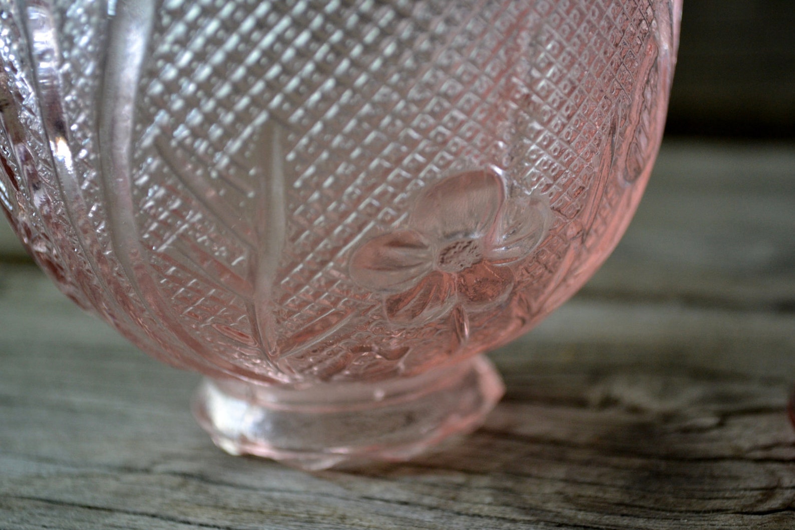Unique Vintage Pink Depression Glass Candle Holder Etsy
