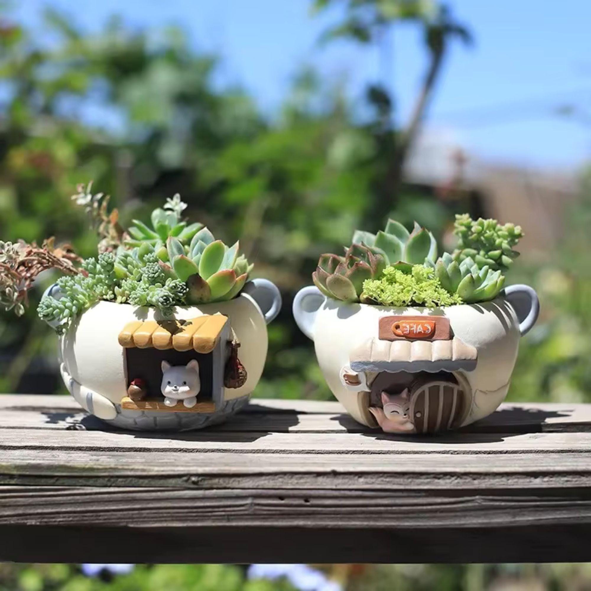 Cat Planter & Cute Pen Holder, Kawaii Succulent Pot, Resin Kitten Fox Plant  Pot, Cat Lover Gift, Desk Decor, Indoor Flower Pot - Etsy