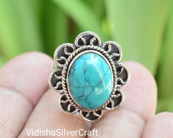 Anello Fatto A Mano Con Pietra Preziosa Turchese - Gioielli - Foto 2