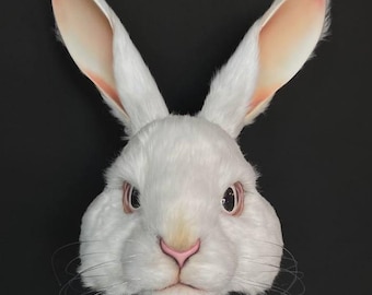 Máscara de capacete do Coelho Branco