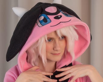 Kigurumi de vaca rosa personalizado (mono para adulto, pijama)