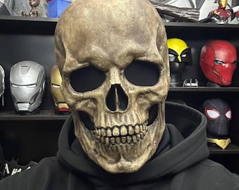Casco/máscara con forma de calavera y mandíbula móvil