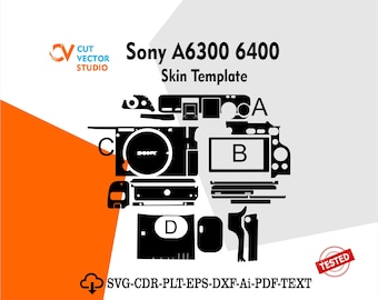SONY A6300 6400 Skin Vektor Vorlage Datei Skin Die Cut Layout