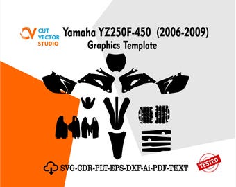 Plantilla de diseño gráfico para Yamaha YZ250F-450 (2006-2009)