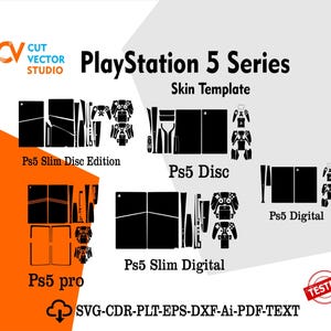 Ps5 Series Bundel Skin Vector Templete File Skin Die Cut Layou Digital File