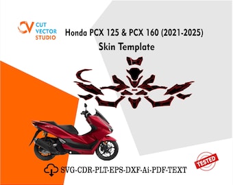 Honda PCX 125 & 160 (2021–2025) Graphics template skin