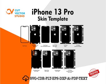 Plantilla vectorial para iPhone 13 Pro, diseño troquelado