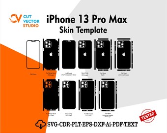 Plantilla vectorial para iPhone 13 Pro Max, diseño troquelado