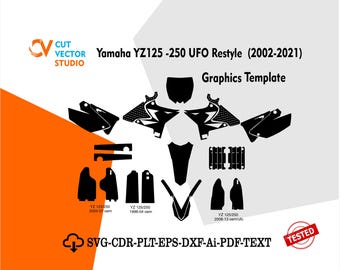Yamaha YZ125 -250 UFO Restyle (2002-2021) Graphics Skin Template