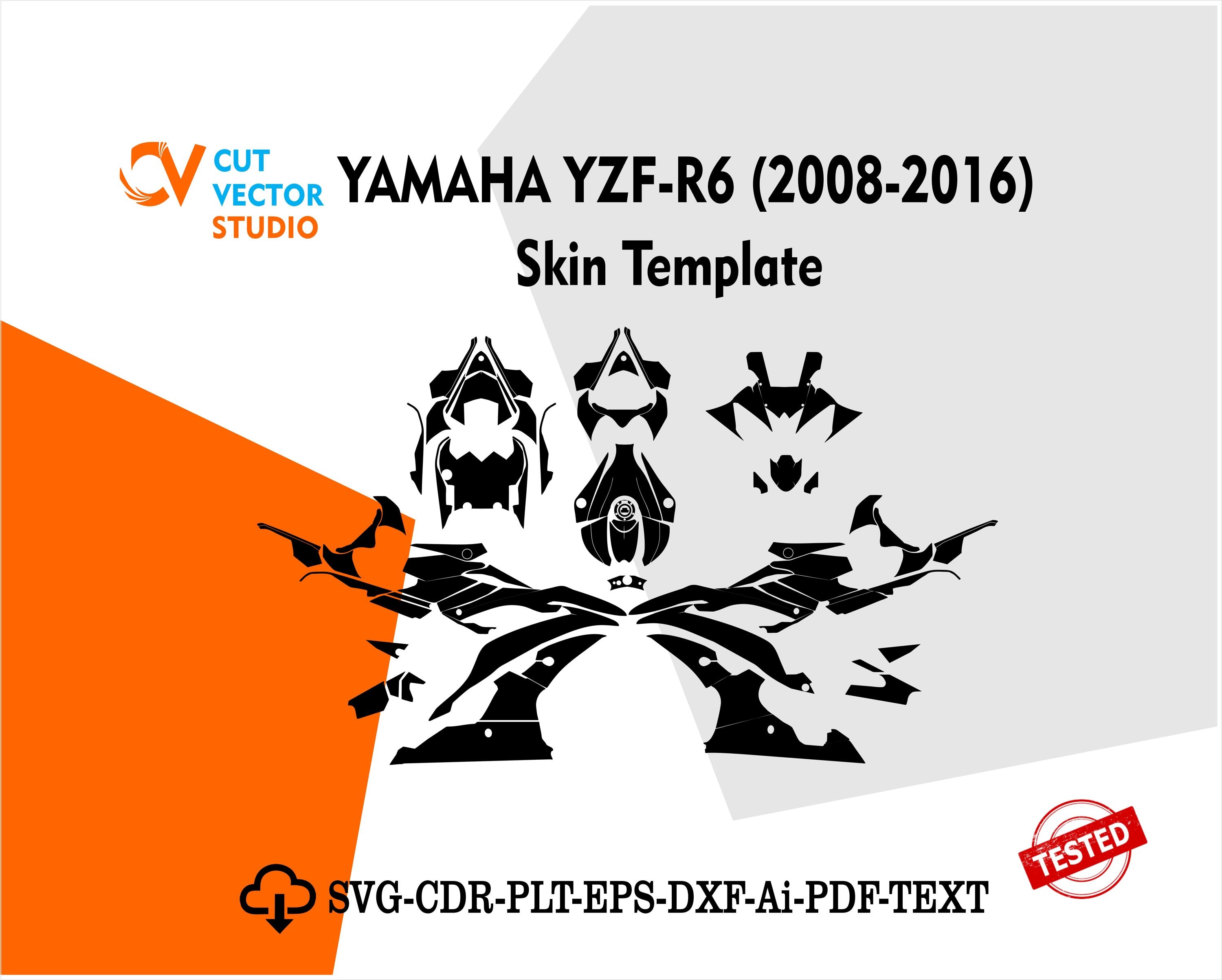 Yamaha YZF-R6 2008-2016 Wrap Template Vector - Etsy