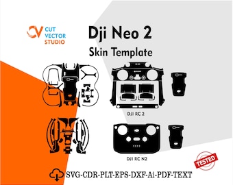 Diseño de troquelado para plantilla vectorial de DJI Neo 2