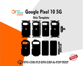 Google Pixel 10 5G  Vector Templete File Skin Die Cut Layou Digital