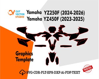 Plantilla gráfica para Yamaha YZ250F 2024-2026 y YZ450F 2023-2025