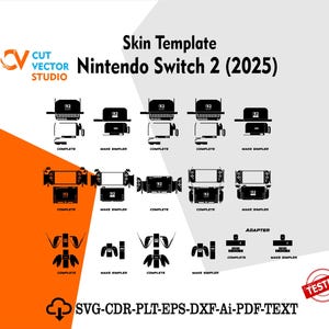 Nintendo Switch 2 (2025) Skin Template File Skin Die Cut Layou Digital